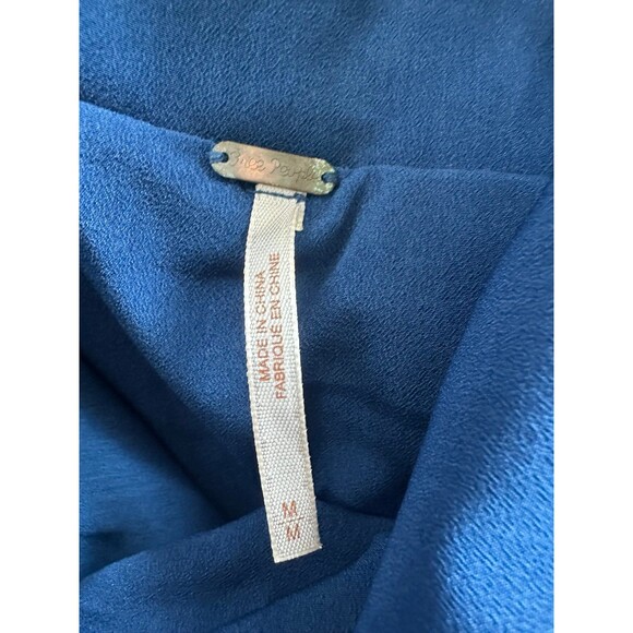 Free People Lovely In Love Floral Lace Deep Plunge V Back Cutout Mini Dress M - Picture 7 of 9